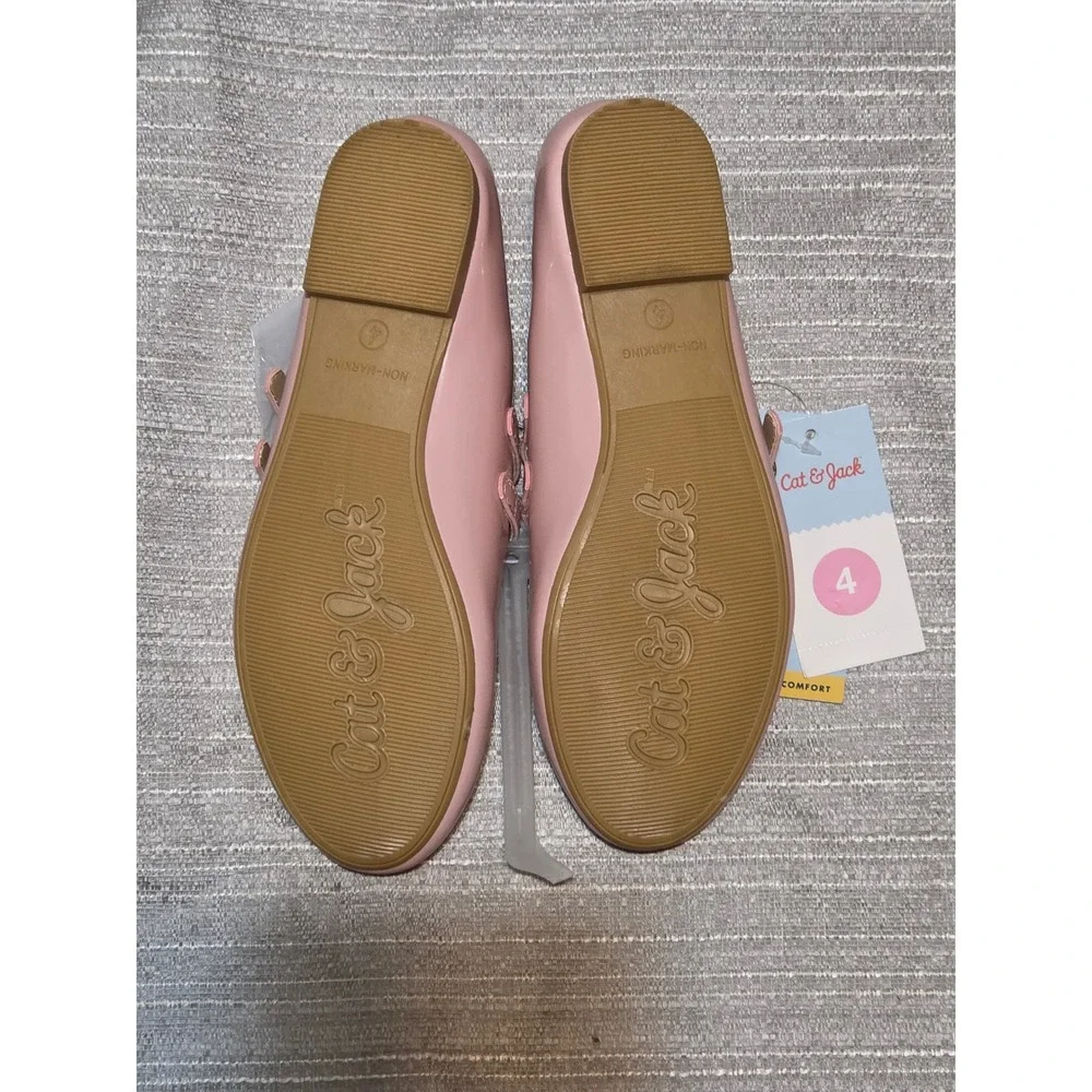 Cat & Jack Girl Pink Mary Jane Double Buckle Strap Dress Shoe Memory Foam Size 4